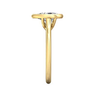 18K Yellow Gold Bezel Set Pear Shape Diamond Engagement Ring